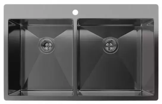 Мойка для кухни «Rivelato» Rinox 80/50 нержавеющая сталь чёрная
