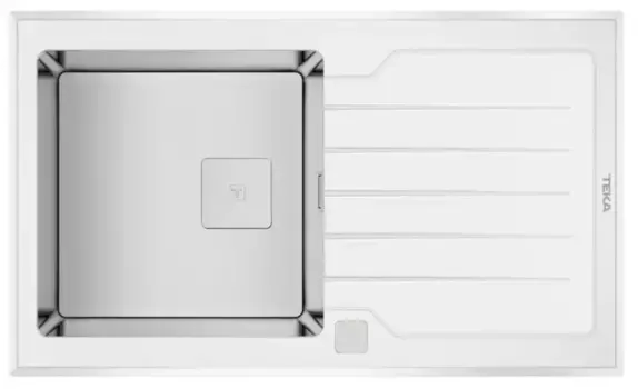 Мойка для кухни «Teka» Diamond RS15 1B 1D 86/51 нержавеющая сталь/стекло белое универсальная