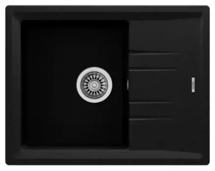 Мойка для кухни «Teka» Stone 45 S-TG 1B 1D 65/51 искусственный камень чёрный металлик универсальная