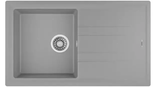 Мойка для кухни «Teka» Stone 50 B-TG 1B 1D 86/51 искусственный камень серый металлик универсальная