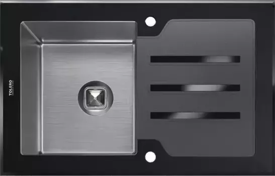 Мойка для кухни «Tolero» Ceramic Glass TG-780 78/50 нержавеющая сталь/стекло черная