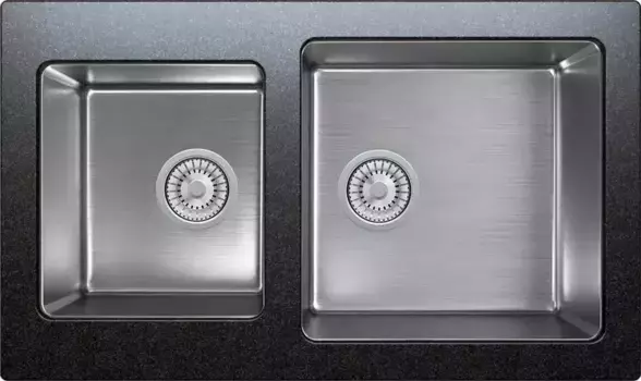 Мойка для кухни «Tolero» Twist TTS-840 84/50 №911 нержавеющая сталь/кварц черная