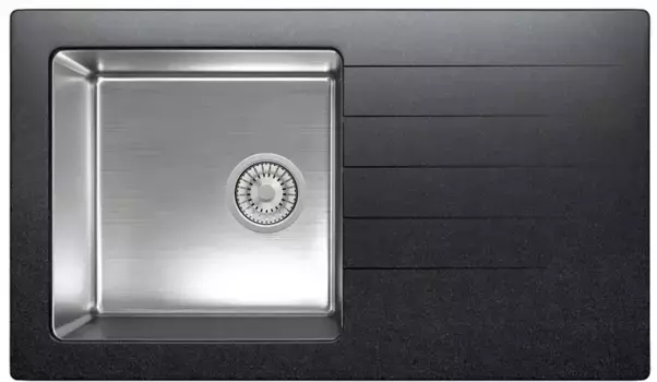 Мойка для кухни «Tolero» Twist TTS-860 86/50 №911 нержавеющая сталь/кварц черная