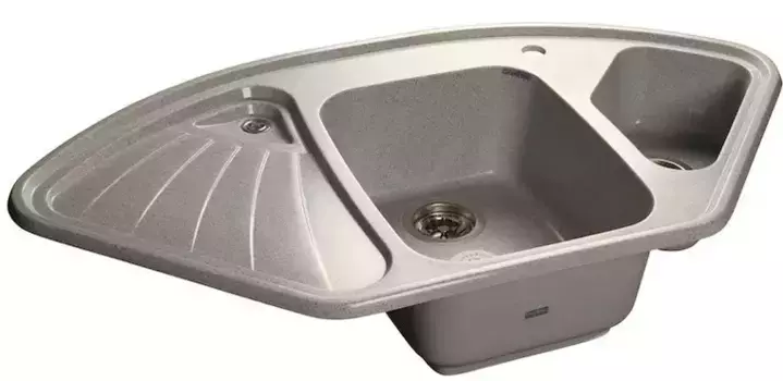 Мойка для кухни угловая «GranFest» Corner C-1040E 104/56 искусственный камень серая