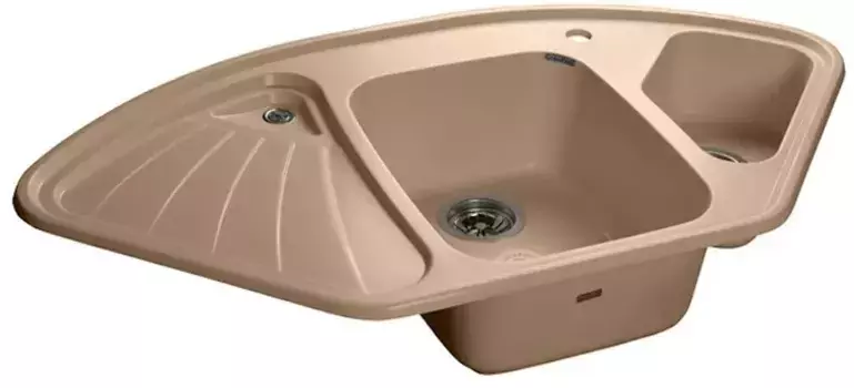 Мойка для кухни угловая «GranFest» Corner C-1040E 104/56 искусственный камень топаз