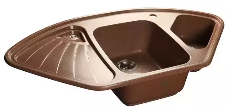 Мойка для кухни угловая «GranFest» Corner C-1040E 104/56 искусственный камень терракот