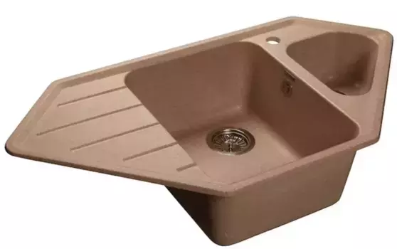 Мойка для кухни угловая «GranFest» Corner GF-C950E 93/49 искусственный камень бежевая