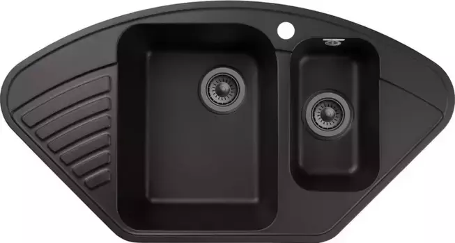 Мойка для кухни угловая «GranFest» Quarz GF-Z14 93/50 искусственный камень черная