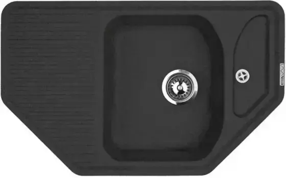 Мойка для кухни угловая «Lava» A1.BAS 80/50 искусственный камень basalt