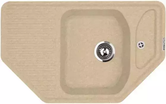 Мойка для кухни угловая «Lava» A1.DUN 80/50 искусственный камень dune
