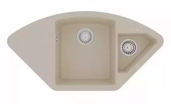Мойка для кухни угловая «Lemark» Irkana 980 98/50 искусственный камень бежевая