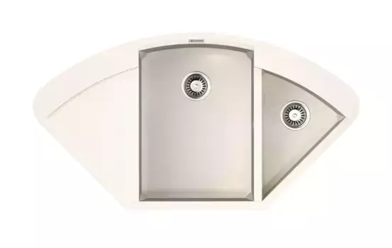 Мойка для кухни угловая «Omoikiri» Sakaime 105C WH 106/58 искусственный камень белая