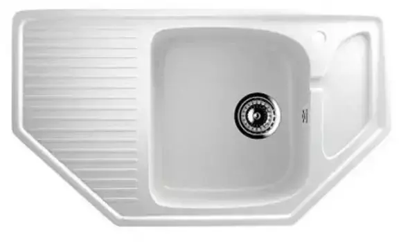 Мойка для кухни угловая «Ulgran» U-109 78/48 искусственный камень ультра-белый