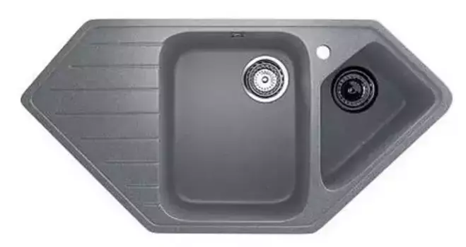 Мойка для кухни угловая «Ulgran» U-409 97/50 искусственный камень графит