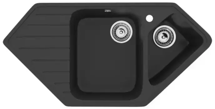 Мойка для кухни угловая «Ulgran» U-409 97/50 искусственный камень ультра-черный
