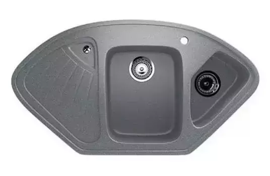 Мойка для кухни угловая «Ulgran» U-501 103/55 искусственный камень темно-серый