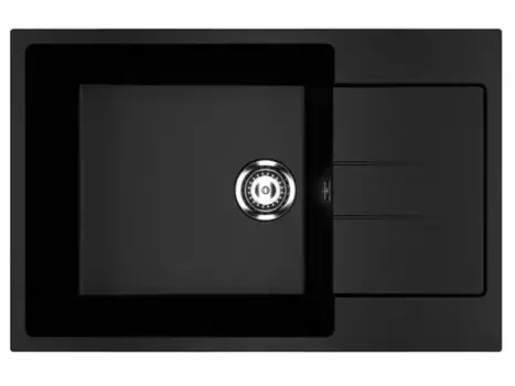 Мойка для кухни угловая «Ulgran» U-602 76/50 искусственный камень ультра-черный