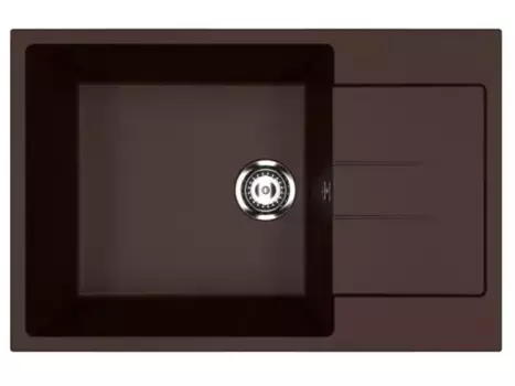 Мойка для кухни угловая «Ulgran» U-602 76/50 искусственный камень шоколад