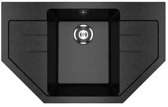 Мойка для кухни угловая «Ulgran» U-609-308 79/49 искусственный камень черная
