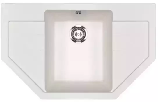 Мойка для кухни угловая «Ulgran» U-609-341 79/49 искусственный камень ультра-белая