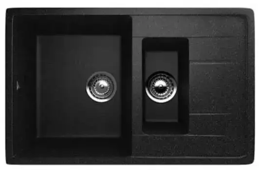 Мойка для кухни «Ulgran» U-205 77/49 искусственный камень черная