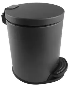 Мусорное ведро с педалью «Акватек» Вега AQ4016MB на стену чёрное матовое