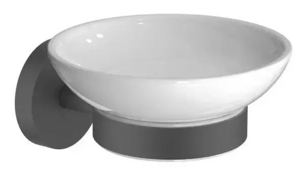 Мыльница «Акватек» Бетта AQ4603MB на стену чёрная матовая