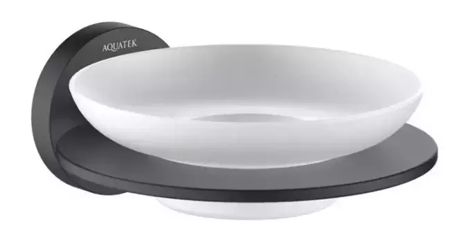 Мыльница «Акватек» Оберон AQ4203MB на стену чёрная матовая