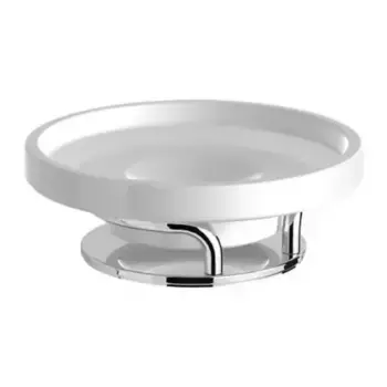 Мыльница «Langberger» 10917A на стол, на раковину хром/белая