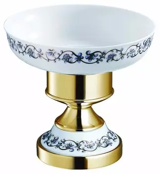 Мыльница «Schein» Saine Gold 7053007VF на стол, на раковину золото/белая