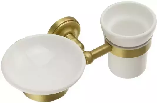 Мыльница со стаканом для зубных щёток «Migliore» Mirella 17176 на стену бронза