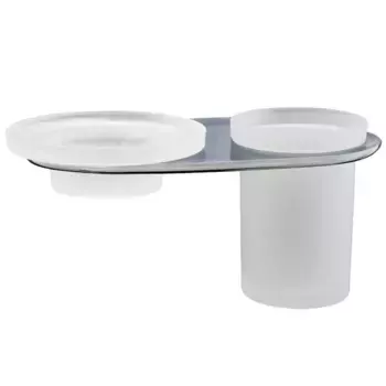 Мыльница со стаканом для зубных щёток «WasserKRAFT» Kammel K-8326 на стену хром