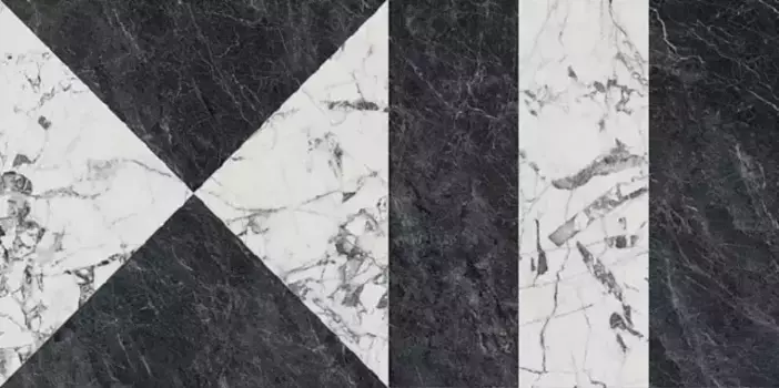 Напольная плитка «Kerama Marazzi» Бьянко Неро 119,5x60 SG565402R белый чёрный