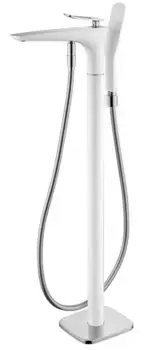 Напольный смеситель для ванны «Abber» Zeitlos AF8915W белый/хром