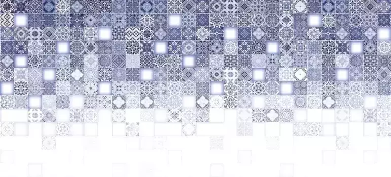 Настенная плитка «Cersanit» Hammam blue 44x20 HAG451 бело-синий