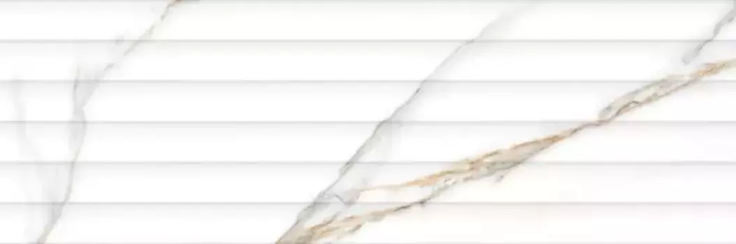 Настенная плитка «Gravita» Statuario Iron Ore Linea Glossy 90х30 78803050 белый