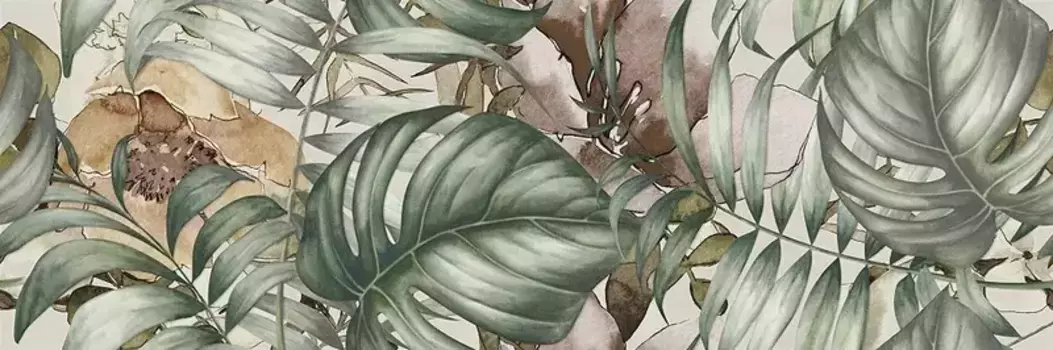 Настенный декор «Pamesa» Eleganza Fiorella 1 Matt. 100х33,3 031.627.0001.11424 зеленый