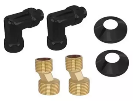 Отражатель, Угловое соединение, Эксцентрик «Акватек» AQ 3020BL 3/4х1/2 6 шт. чёрный муар