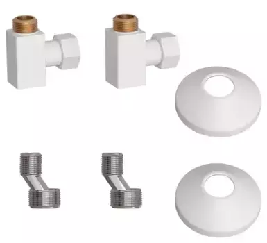Отражатель, Угловое соединение, Эксцентрик «Point» PN00012W 3/4"х1/2" гайка/штуцер 2 шт. белый