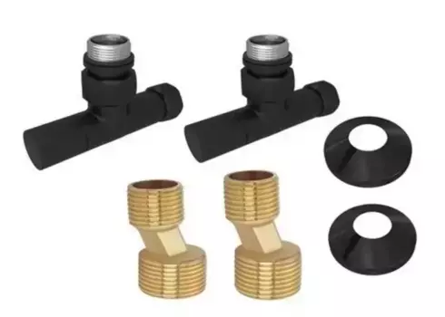 Отражатель, Вентиль запорный угловой, Эксцентрик «Акватек» AQ 1020BL 3/4х1/2 6 шт. чёрный муар