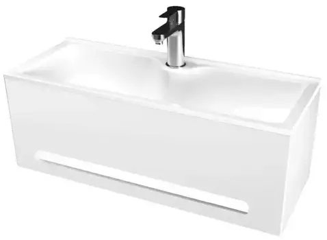 Панель с раковиной «Marka One» Tiny S 60 литьевой мрамор белая