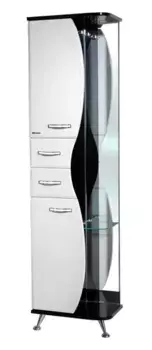 Пенал «Bellezza» Рио 50 белый/чёрный левый