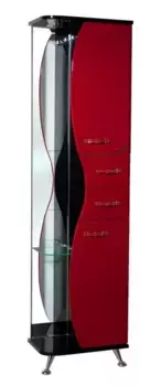 Пенал «Bellezza» Рио 50 красный/чёрный правый