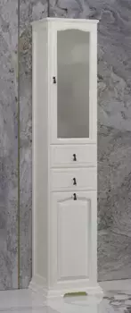 Пенал из массива «Opadiris» Риспекто 40 с корзиной слоновая кость правый