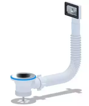 Перелив для мойки «АНИпласт» N105S гибкий перелив,прямоугольный белый