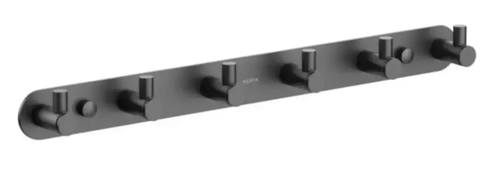 Планка с крючками «Акватек» Европа AQ4124MB на стену чёрная матовая