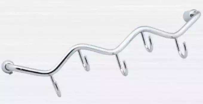 Планка с крючками «Rainbowl» Aqua 0051 на стену хром