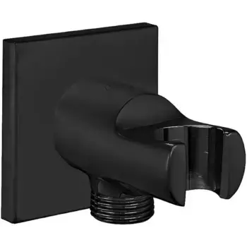 Подключение для душевого шланга «E.C.A.» 102199603C1EX с держателем для лейки чёрное матовое