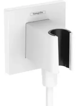 Подключение для душевого шланга «Hansgrohe» FixFit E 26889700 с держателем для лейки белое матовое