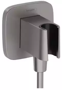 Подключение для душевого шланга «Hansgrohe» Fixfit Q 26887340 с держателем для лейки шлифованный чёрный хром